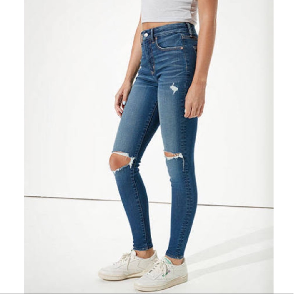 american eagle hi rise skinny jeans